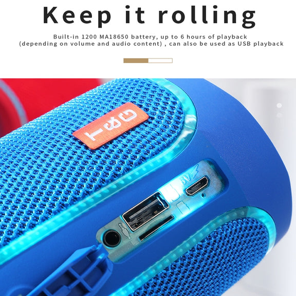 T&G TG287 LED Flashing Light Bluetooth Speaker Portable Wireless Stereo Bass Subwoofer FM / TF / USB(Gray)
