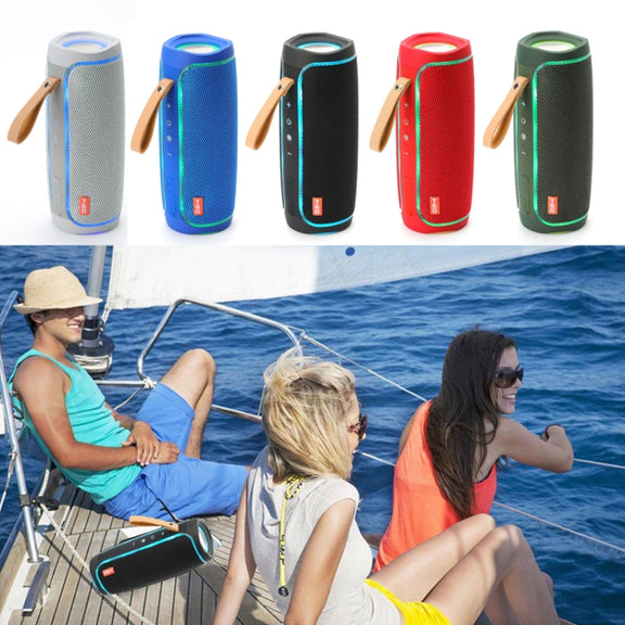 T&G TG287 LED Flashing Light Bluetooth Speaker Portable Wireless Stereo Bass Subwoofer FM / TF / USB(Gray)