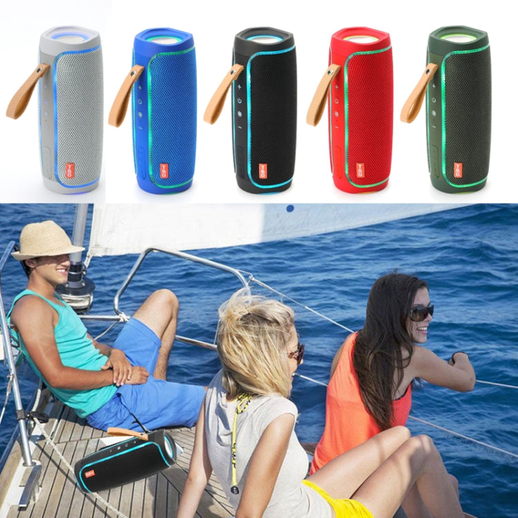 T&G TG287 LED Flashing Light Bluetooth Speaker Portable Wireless Stereo Bass Subwoofer FM / TF / USB(Gray)