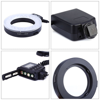 HD-130 Macro LED Ring Flash Light with 8 Different Sizes Adapter Ring (40.5 / 52 / 55 / 58 / 62 / 67 / 72 / 77mm)  & 3 x Color Diffuser - free shipping - PMC Jewellery - Order now!