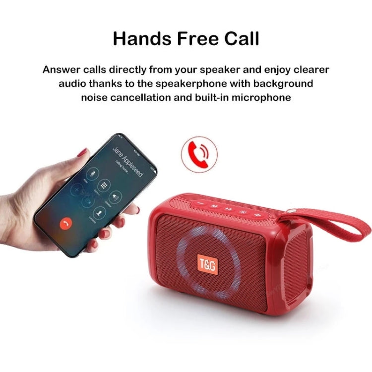 T&G TG193 Portable Bluetooth Speaker LED Light Waterproof Outdoor Subwoofer Support TF Card / FM Radio / AUX(Green) - free shipping - PMC Jewellery - Order now!