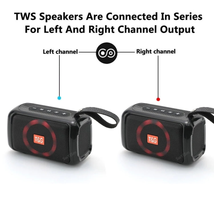 T&G TG193 Portable Bluetooth Speaker LED Light Water-resistant Outdoor Subwoofer Support TF Card / FM Radio / AUX(Green)