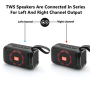 T&G TG193 Portable Bluetooth Speaker LED Light Water-resistant Outdoor Subwoofer Support TF Card / FM Radio / AUX(Blue)