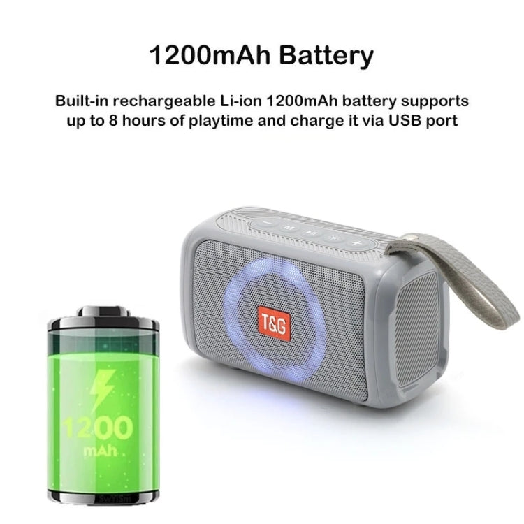 T&G TG193 Portable Bluetooth Speaker LED Light Waterproof Outdoor Subwoofer Support TF Card / FM Radio / AUX(Green) - free shipping - PMC Jewellery - Order now!