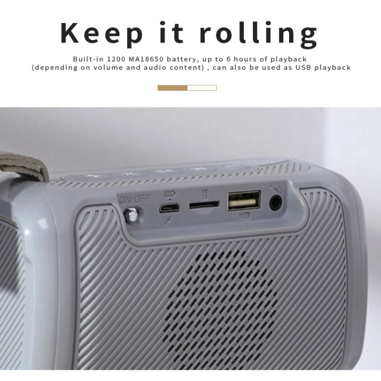 T&G TG193 Portable Bluetooth Speaker LED Light Water-resistant Outdoor Subwoofer Support TF Card / FM Radio / AUX(Blue)