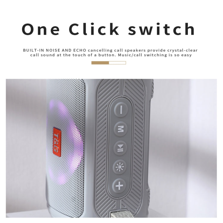 T&G TG193 Portable Bluetooth Speaker LED Light Waterproof Outdoor Subwoofer Support TF Card / FM Radio / AUX(Green) - free shipping - PMC Jewellery - Order now!