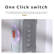 T&G TG193 Portable Bluetooth Speaker LED Light Water-resistant Outdoor Subwoofer Support TF Card / FM Radio / AUX(Green)