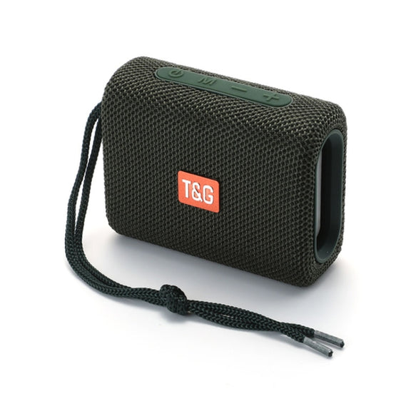 T&G TG313 Portable Outdoor Water-resistant Bluetooth Speaker Subwoofer Support TF Card FM Radio AUX(Green)