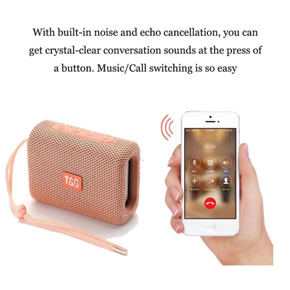T&G TG313 Portable Outdoor Water-resistant Bluetooth Speaker Subwoofer Support TF Card FM Radio AUX(Rose Gold)