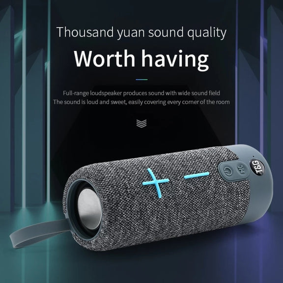 T&G TG619 Portable Bluetooth Wireless Speaker Water-resistant Outdoor Bass Subwoofer Support AUX TF USB(Gray)