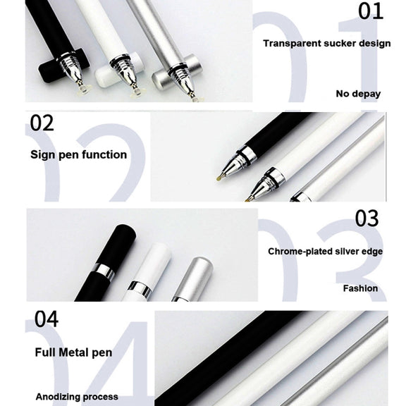 AT-26 2 in 1 Mobile Phone Touch Screen Capacitive Pen Writing Pen with 1 Pen Tip(Blue)