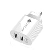 40W Dual Port PD / Type-C Fast Charger for iPhone / iPad Series, UK Plug(White) - USB Charger by PMC TechLife | Online Shopping South Africa | PMC TechLife | Buy Now Pay Later Mobicred