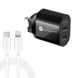 40W Dual Port PD / Type-C Fast Charger with Type-C to 8 Pin Data Cable, UK Plug(Black) - free shipping - PMC TechLife - Order now!