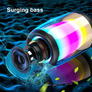 P4 LED Portable Bluetooth Wireless Bass Water-resistant Outdoor Speaker Support AUX / TF Card / USB(Black)