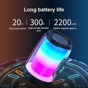 P4 LED Portable Bluetooth Wireless Bass Water-resistant Outdoor Speaker Support AUX / TF Card / USB(Black)
