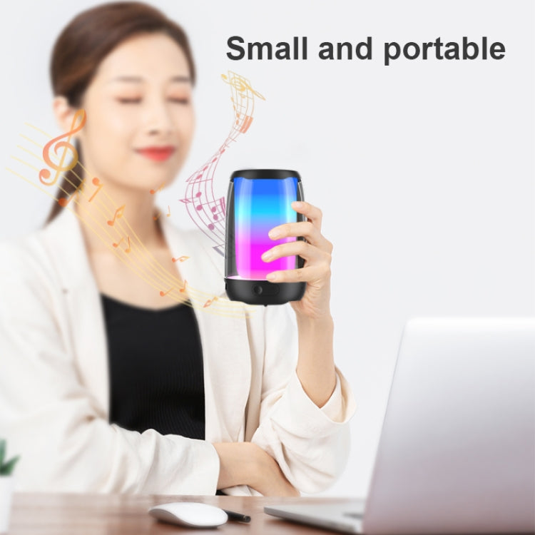 P4 LED Portable Bluetooth Wireless Bass Water-resistant Outdoor Speaker Support AUX / TF Card / USB(Black)
