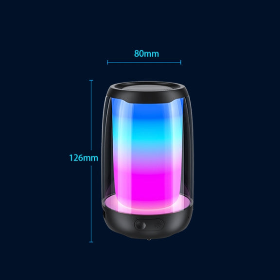 P4 LED Portable Bluetooth Wireless Bass Water-resistant Outdoor Speaker Support AUX / TF Card / USB(Black)