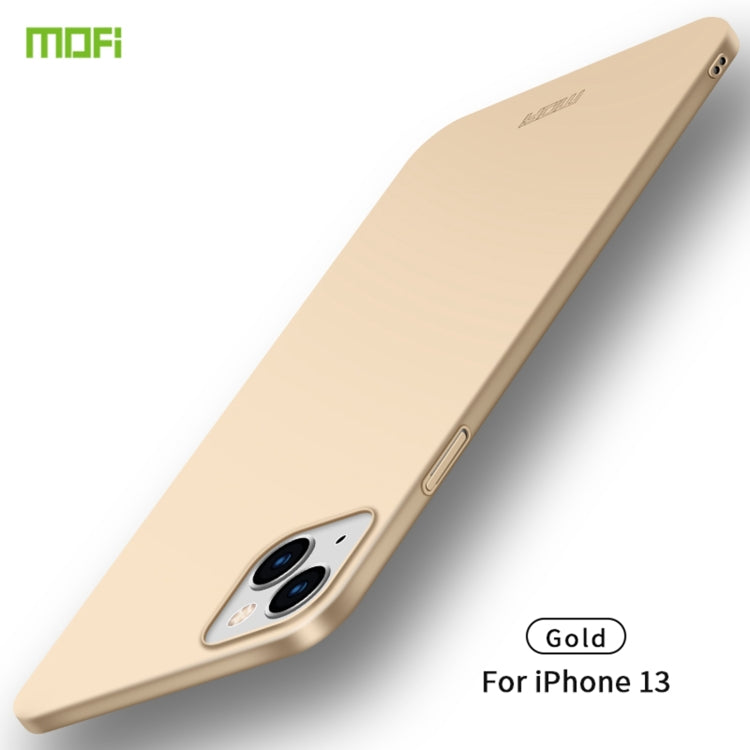 For iPhone 13 MOFI Frosted PC Ultra-thin Hard Case(Gold) - free shipping - PMC TechLife - Order now!
