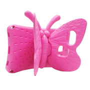 For Huawei MediaPad M5 8.4 / M6 8.4/ M3 8.0 / M3 8.4 / T3 8.0 / Honor Waterplay 8.0 Butterfly Kickstand EVA Children Tablet Case(RoseRed)