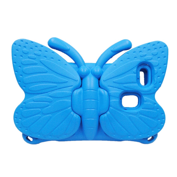 For Amazon Kindle Fire HD 8 2020 Butterfly Bracket Style EVA Children Falling Proof Cover Protective Case(Blue)