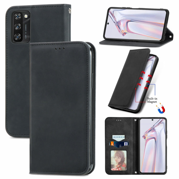 For Blackview A100 Retro Skin Feel Business Magnetic Horizontal Flip Leather Case with Holder & Card Slots & Wallet & Photo Frame(Black) - More Brand by PMC TechLife | Online Shopping South Africa | PMC TechLife | Buy Now Pay Later Mobicred