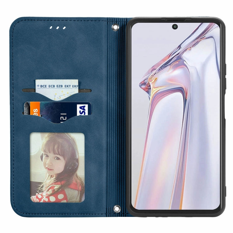 For Blackview A100 Retro Skin Feel Business Magnetic Horizontal Flip Leather Case with Holder & Card Slots & Wallet & Photo Frame(Blue) - free shipping - PMC TechLife - Order now!