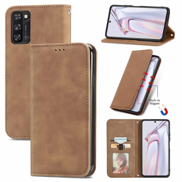 For Blackview A100 Retro Skin Feel Business Magnetic Horizontal Flip Leather Case with Holder & Card Slots & Wallet & Photo Frame(Brwon) - More Brand by PMC TechLife | Online Shopping South Africa | PMC TechLife | Buy Now Pay Later Mobicred