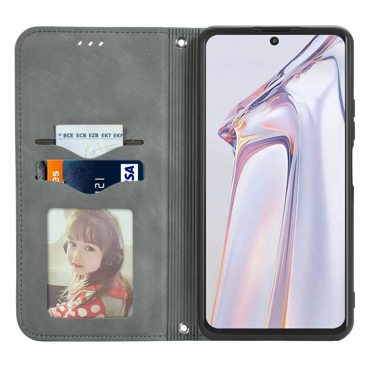 For Blackview A100 Retro Skin Feel Business Magnetic Horizontal Flip Leather Case with Holder & Card Slots & Wallet & Photo Frame(Gray) - More Brand by PMC TechLife | Online Shopping South Africa | PMC TechLife | Buy Now Pay Later Mobicred