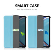 For iPad mini 2024 / mini 6 ENKAY Custer Texture Horizontal Flip PU+PC Leather Tablet Case with Three-folding Holder & Sleep / Wake-up Function(Light Blue)