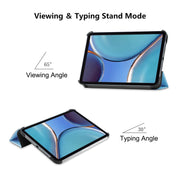 For iPad mini 2024 / mini 6 ENKAY Custer Texture Horizontal Flip PU+PC Leather Tablet Case with Three-folding Holder & Sleep / Wake-up Function(Light Blue)