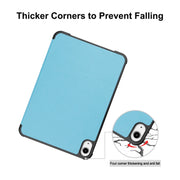 For iPad mini 2024 / mini 6 ENKAY Custer Texture Horizontal Flip PU+PC Leather Tablet Case with Three-folding Holder & Sleep / Wake-up Function(Light Blue)