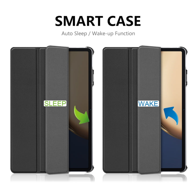 For Honor Tablet V7 Pro ENKAY Custer Texture Horizontal Flip PU+PC Leather Case with Three-folding Holder & Sleep / Wake-up Function(Dark Blue)