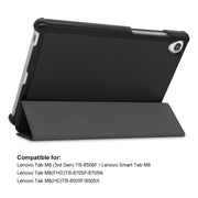 For Lenovo Tab M8 1/2/3 ENKAY Custer Texture Horizontal Flip PU+PC Leather Case with Three-folding Holder(Dark Green)