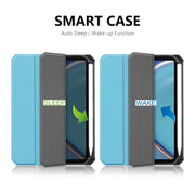 For iPad mini 2024 / mini 6 ENKAY Custer Texture Horizontal Flip PU+TPU Leather Tablet Case with Three-folding Holder & Sleep / Wake-up Function & Pen Holder(Dark Green)