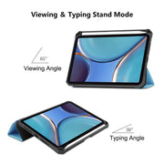 For iPad mini 2024 / mini 6 ENKAY Custer Texture Horizontal Flip PU+TPU Leather Tablet Case with Three-folding Holder & Sleep / Wake-up Function & Pen Holder(Dark Green)