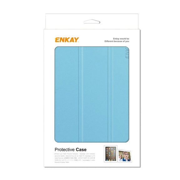 For iPad mini 2024 / mini 6 ENKAY Custer Texture Horizontal Flip PU+TPU Leather Tablet Case with Three-folding Holder & Sleep / Wake-up Function & Pen Holder(Dark Green)