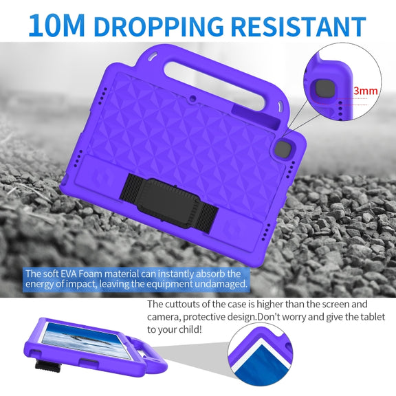 For Lenovo Tab M10 Plus TB-X606 10.3 Diamond Series EVA Anti-Fall Shockproof Sleeve Protective Shell Case with Holder & Strap(Purple)