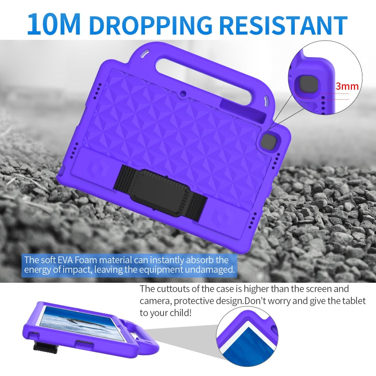For Lenovo Tab M10 Plus TB-X606 10.3 Diamond Series EVA Anti-Fall Shockproof Sleeve Protective Shell Case with Holder & Strap(Purple)