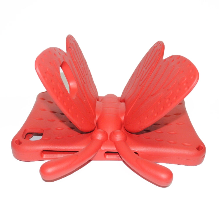 For Lenovo Tab M10 Plus TB-X606F/X 10.1 Butterfly Bracket Style EVA Children Falling Proof Cover Protective Case(Red)