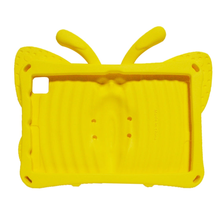 For Lenovo Tab M10 Plus TB-X606F/X 10.1 Butterfly Bracket Style EVA Children Falling Proof Cover Protective Case(Yellow)