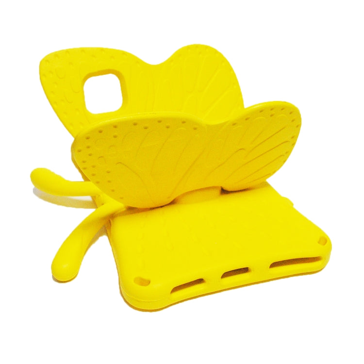 For Lenovo Tab M10 Plus TB-X606F/X 10.1 Butterfly Bracket Style EVA Children Falling Proof Cover Protective Case(Yellow)