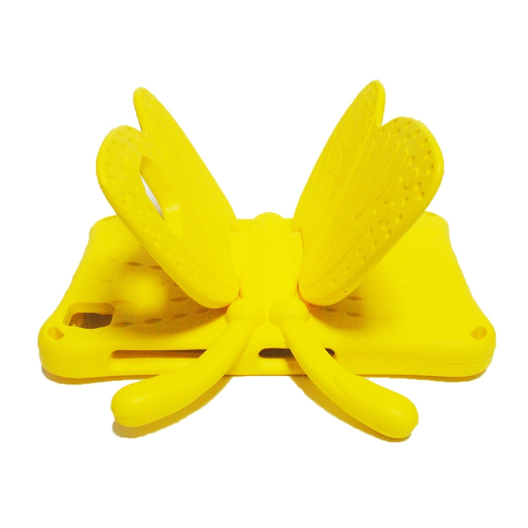 For Lenovo Tab M10 Plus TB-X606F/X 10.1 Butterfly Bracket Style EVA Children Falling Proof Cover Protective Case(Yellow)