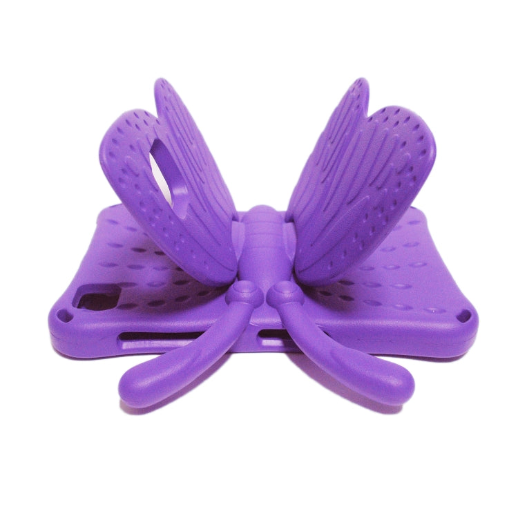For Lenovo Tab M10 Plus TB-X606F/X 10.1 Butterfly Bracket Style EVA Children Falling Proof Cover Protective Case(Purple)
