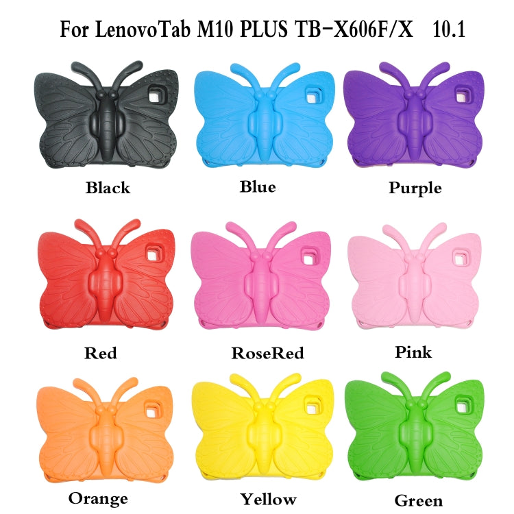 For Lenovo Tab M10 Plus TB-X606F/X 10.1 Butterfly Bracket Style EVA Children Falling Proof Cover Protective Case(Red) - Lenovo by PMC TechLife | Online Shopping South Africa | PMC TechLife | Buy Now Pay Later Mobicred