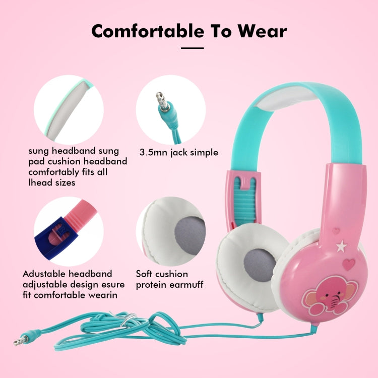 KID101 Portable Cute Children Learning Wired Headphone(Black Yellow)