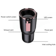 2-in-1 Smart Car Cup Cooler Outdoor Travel Heater Portable Auto Mini Refrigerator 12V Cooling Heating Cup and Drink Holder(Purple)