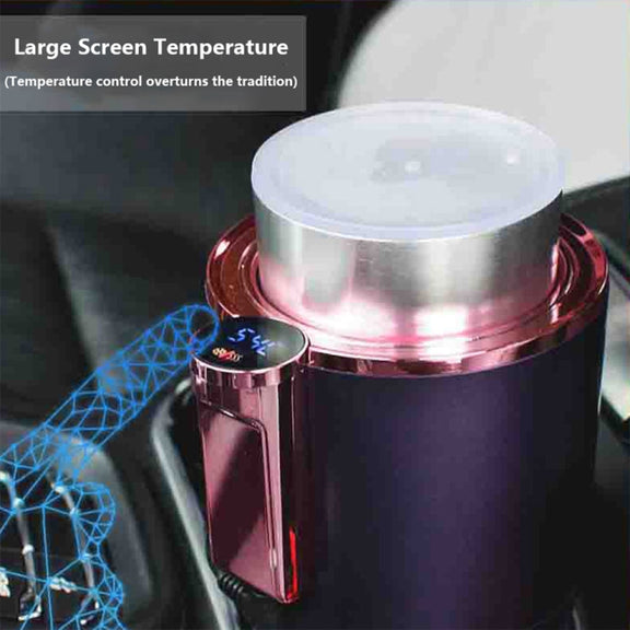 2-in-1 Smart Car Cup Cooler Outdoor Travel Heater Portable Auto Mini Refrigerator 12V Cooling Heating Cup and Drink Holder(Purple)