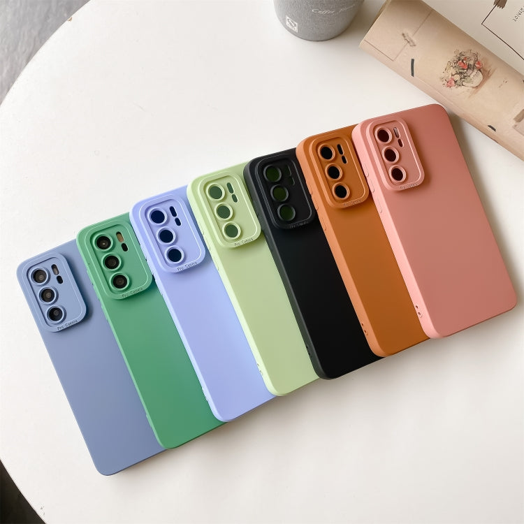 For Huawei P30 Pro Straight Side Liquid Silicone Phone Case(Blue)