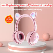 BK9 HiFi 7.1 Surround Sound Cat Claw Luminous Cat Ear Bluetooth Gaming Headset with Mic(Black)