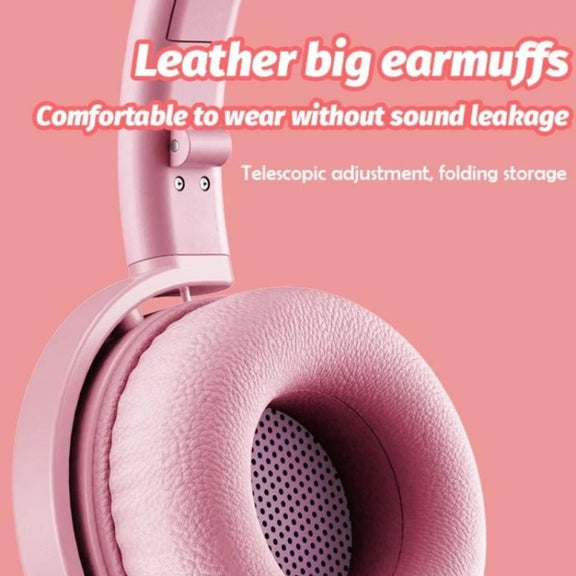 BK9 HiFi 7.1 Surround Sound Cat Claw Luminous Cat Ear Bluetooth Gaming Headset with Mic(White)